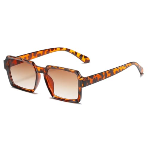 JUJNTNT Vintage-Sonnenbrille für Damen und Herren, trendige, klare Gläser, UV400 (C3Leopard-Braun) von JUJNTNT