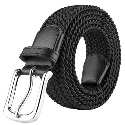 JUKMO Elastischer Gürtel, Stretch Flechtgürtel in Geschenkbox (Schwarz, XL-für Taille 40"-43" (Länge 49")) von JUKMO