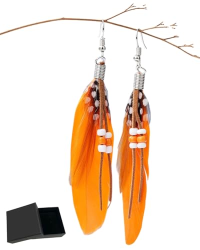 JUKOTA 1 Stück Feder Ohrringe Ohrstecker Ohrringe boho Perle Chic Täglich Party Ohr Accessoires Vintage Hochzeit Schmuck Für Frauen Und Mädchen von JUKOTA