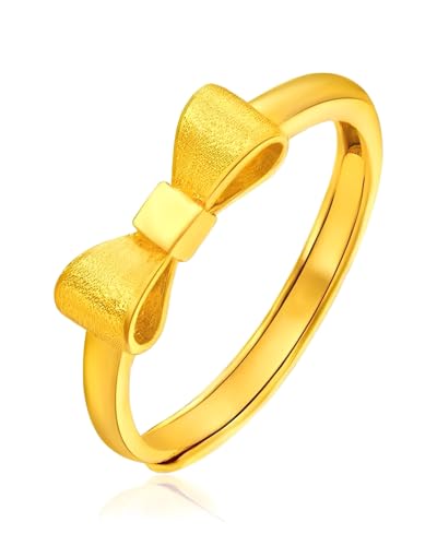 JUKOTA 1 Stück Schleifen Gold Ringe Damen Silber Vergoldet Ringe Geschenk für Frauen Freundin Mama Mädchen（Gold） von JUKOTA