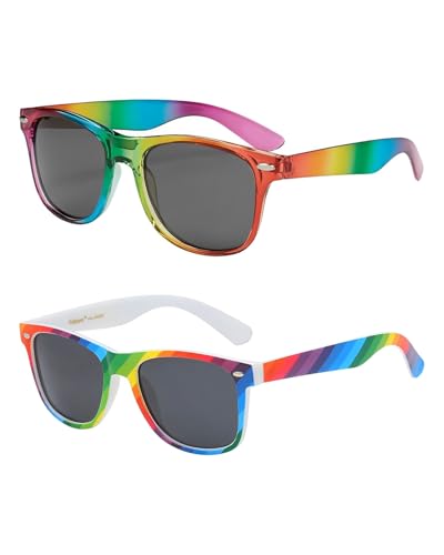 JUKOTA 2 Stück Regenbogen Sonnenbrille,Outfit Damen Herren,Bunte Brille,Partybrillen Rainbow Sunglass,für Hippie Kostüm Zubehör,Fasching Party Brillen Accessoire JUKOTA 2 Stück Regenbogen Sonnenbrille,Outfit Damen Herren,Bunte Brille,Partybrillen Rainbow Sunglass,für Hippie Kostüm Zubehör,Fasching Party Brillen Accessoire von JUKOTA