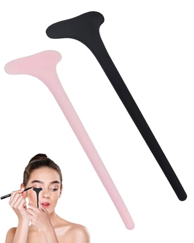 JUKOTA 2 Stück Silikon Mascara Shield,Lidschatten Schablone,Anfänger Eyeliner Schablone,Wiederverwendbar Wimpernlifting Pads,Augen-Make-up-Werkzeug für Damen Mädchen Frauen(Schwarz+Pink) von JUKOTA