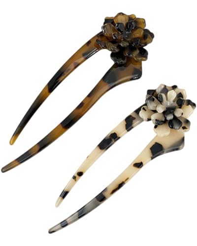 JUKOTA 2 Stück U-förmige Haarnadeln Französischer Stil French Style hairpin Blume Haarspangen Kopfschmuck für Frauen und Mädchen, Haarstyling-Zubehör von JUKOTA