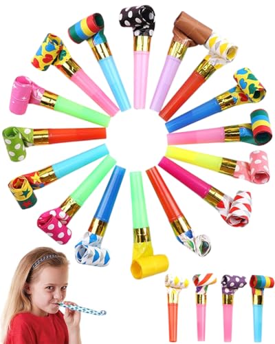 JUKOTA 20 Stück Tröten Kindergeburtstag, Krachmacher, Partyspass Scherzartikel Tröte Zubehör Spaß, Farbig Gemischt, Lustige Spielzeuge Für Neujahr Geburtstag Party, Kinder Party, Weihnachten von JUKOTA