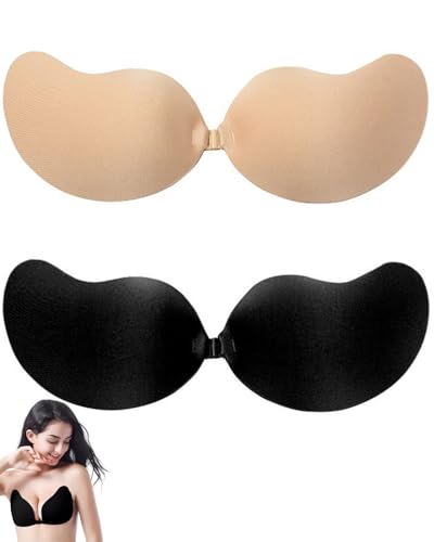 JUKOTA 2pcs Klebe BH Push Up, Unsichtbarer BH, Rückenfrei, Trägerloser für Frauen, Wiederverwendbar, für Abendkleid Brautkleid Badeanzug Rückenfreie, Silikon Push Up, Unsichtbar und Flexibel, Größe B JUKOTA 2pcs Klebe BH Push Up, Unsichtbarer BH, Rückenfrei, Trägerloser für Frauen, Wiederverwendbar, für Abendkleid Brautkleid Badeanzug Rückenfreie, Silikon Push Up, Unsichtbar und Flexibel, Größe B von JUKOTA