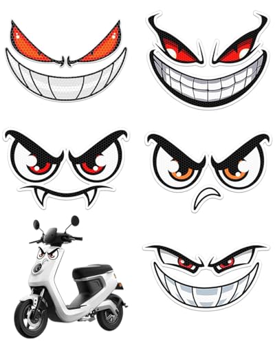 JUKOTA 5 Stück Augen Aufkleber Mähroboter, Reflektierend Augenaufkleber für Roboter Wasserdicht Aufkleber für Mähroboter, Motorräder, Helme und Autos, Verbessert Sichtbarkeit in der Dunkelheit von JUKOTA