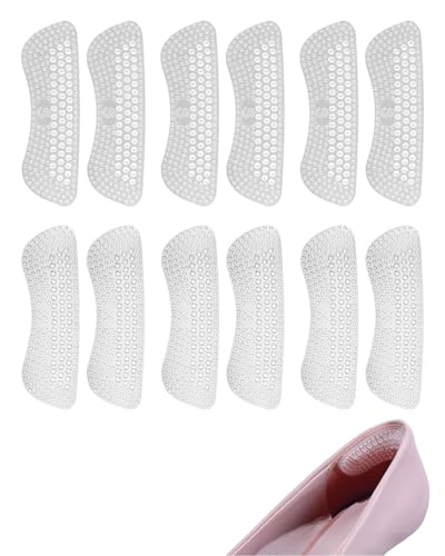 JUKOTA 6 Paar Silikon Fersenschuhpolster für Damen Herren, Fersenschutz, Heel Protector Pads,Fersenpolster für High Heels, Weich und Bequem, Verhindert Reibungsblasen (2 mm*3+4 mm*3） von JUKOTA