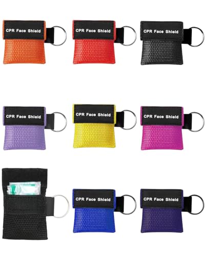 JUKOTA 8 Stück Beatmungsmaske Schlüsselanhänger - Beatmungsmaske Erste hilfe, Beatmungstuch für Mund-zu-Mund-Beatmung Schutz Erwachsene & Kinder, Tragbarer Beatmungsbeutel von JUKOTA