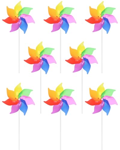 JUKOTA 8 Stück Vogelabwehr Windrad, Regenbogen Windrad Balkon, Windrad Kinder, Taubenabwehr windrad, Vogelabwehr Windrad Garten für Protect Garten, Balkon, Obstgarten, Hof von JUKOTA