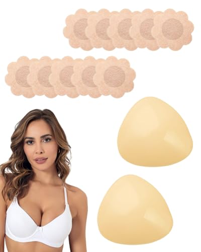 JUKOTA Push Up Pads,Klebe Push up Pads, Pushpads Doppelseitig Klebende Pushup Nippelcover, BH Pads Selbstklebende, 2In1 Pushpads Klebe BH, Wiederverwendbar & Waschbar Nippli Pads - C von JUKOTA