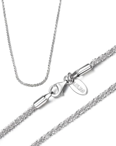 JUKOTA Silber 925 Kette Damen Chain Halskette Silberkette 925 Ohne Anhänger Glitzernde Schlangenkette Singapurkette Ankerkette Verstellbare Choker Minimalismus Schmuck Frauen von JUKOTA