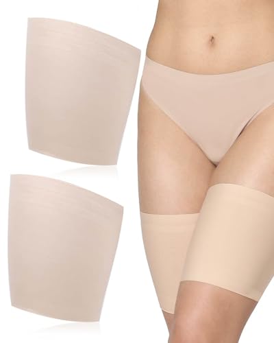 JUKOTA oberschenkelbänder, 2pcs Elastische Oberschenkelbänder Unisex Anti-Scheuern dehnbar verhindern Oberschenkel Reiben Satin gefüttert Protektor Anti-Rutsch-Silikon(62-70cm) von JUKOTA