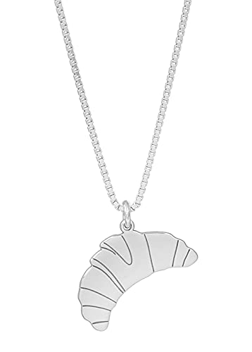 JUKSEREI Damen Halskette Croissant Necklace Silber - verspielte Kette mit Anhänger echtes Silber 925 - JUK-NCH279s von JUKSEREI