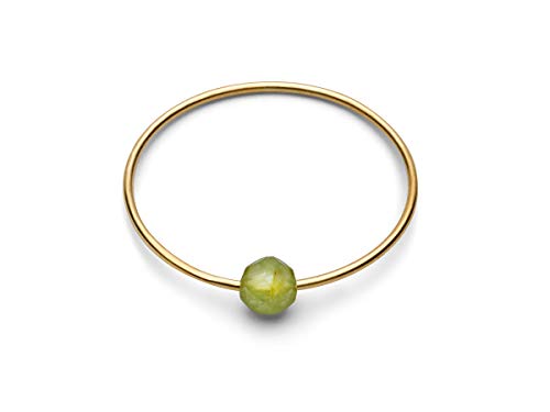 JUKSEREI Damenring Gold Birthstone-Ring August Peridot - Geburtsring/Geburtstagsring Grün Freude und Zuversicht - RBSCHAUGg-50 von JUKSEREI