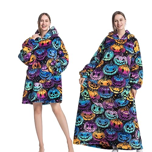 JULGIRL Übergroße tragbare Decke für Damen und Herren Sherpa-Fleece, Dicker Warmer Kapuzenpullover mit Riesentasche, super gemütlicher Riesen-Decken-Hoodie für Teenager, Mädchen, Jungen von JULGIRL