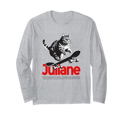 JULIANE - Schöner Mädchen Name mit Katze & Skateboard Langarmshirt JULIANE - Schöner Mädchen Name mit Katze & Skateboard Langarmshirt von JULIANE Tochter Enkel Geburtstag Geschenkideen