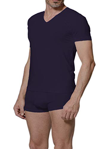 JULIPET JNM118 IGDIR T-Shirt mit V-Ausschnitt aus elastischer Baumwolle, Blau Large von JULIPET