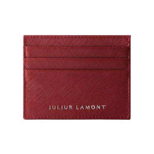 JULIUR LAMONT® Kartenetui Herren | Kartenetui Damen | Slim Kartenhalter aus Leder | Unisex Kreditkartenetui mit 6 Fächer | Card Holder mit Geschenkbox (Rot) von JULIUR LAMONT