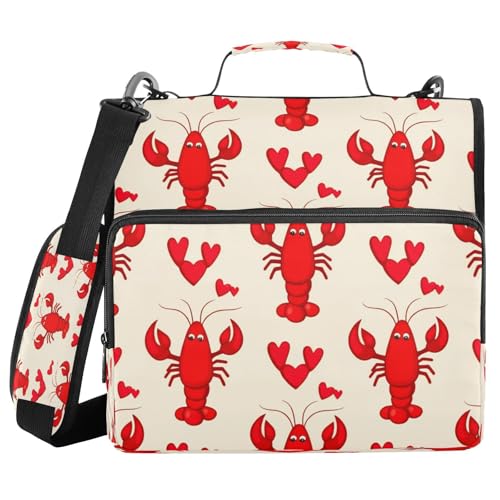 JUMBEAR Aktenordner mit Reißverschluss, 3,8 cm O-Ringe, Fächermappe, mehrere Taschen, Kapazität 600 Blatt, Rot von JUMBEAR
