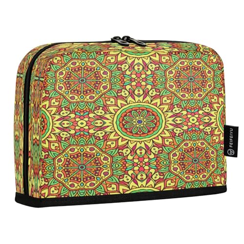 JUMBEAR Boho-Mandala-Federmäppchen, großes Fassungsvermögen, Stifteetui, Tasche, Schreibwaren, Schreibtisch-Organizer, Kosmetiktasche mit Reißverschluss, für Schule, Büro, Reisen von JUMBEAR