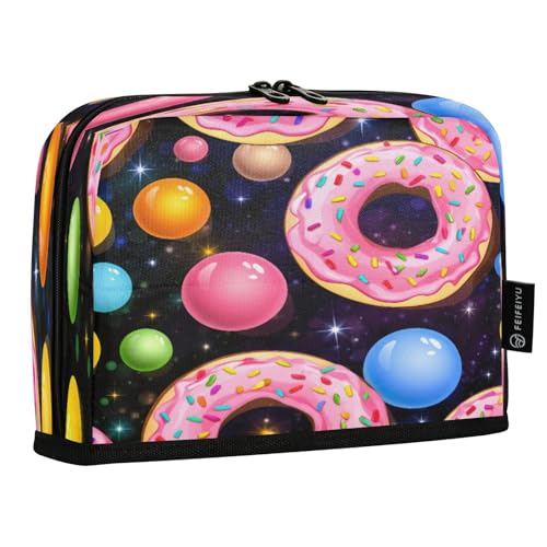JUMBEAR Buntes Donuts-Federmäppchen, großes Fassungsvermögen, Stifteetui, Schreibwaren, Schreibtisch-Organizer, Kosmetiktasche mit Reißverschluss, für Schule, Büro, Reisen von JUMBEAR
