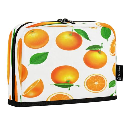 JUMBEAR Federmäppchen, großes Fassungsvermögen, für Schreibwaren, Schreibtisch-Organizer, Kosmetiktasche mit Reißverschluss, für Schule, Büro, Reisen, Orange von JUMBEAR