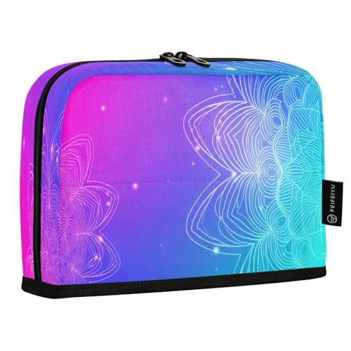 JUMBEAR Federmäppchen im Bohemian-Mandala-Stil, großes Fassungsvermögen, Stifteetui, Schreibwaren, Schreibtisch-Organizer, Kosmetiktasche mit Reißverschluss, für Schule, Büro, Reisen von JUMBEAR