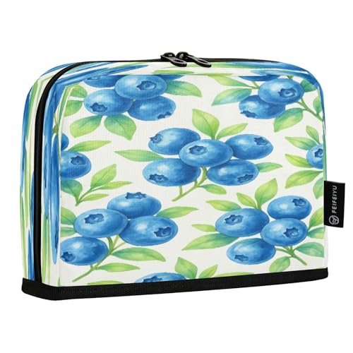 JUMBEAR Federmäppchen mit Aquarell-Blaubeer-Muster, großes Fassungsvermögen, Stifteetui, Tasche, Schreibwaren, Schreibtisch-Organizer, Kosmetiktasche mit Reißverschluss, für Schule, Büro, Reisen JUMBEAR Federmäppchen mit Aquarell-Blaubeer-Muster, großes Fassungsvermögen, Stifteetui, Tasche, Schreibwaren, Schreibtisch-Organizer, Kosmetiktasche mit Reißverschluss, für Schule, Büro, Reisen von JUMBEAR