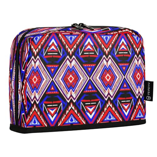 JUMBEAR Federmäppchen mit Aztekenmuster, großes Fassungsvermögen, Stifteetui, Schreibwaren, Schreibtisch-Organizer, Kosmetiktasche mit Reißverschluss, für Schule, Büro, Reisen von JUMBEAR