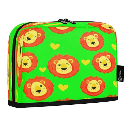 JUMBEAR Federmäppchen mit Cartoon-Löwen-Design, großes Fassungsvermögen, Stifteetui, Schreibwaren, Schreibtisch-Organizer, Kosmetiktasche mit Reißverschluss, für Schule, Büro, Reisen von JUMBEAR