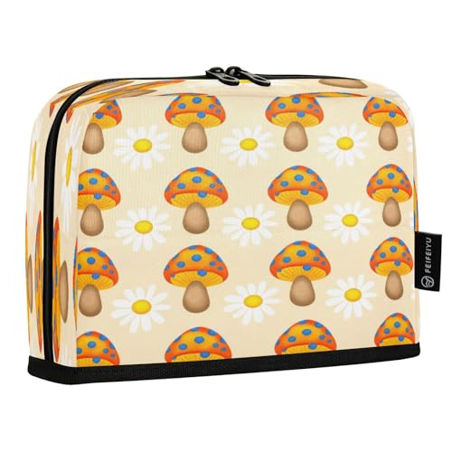 JUMBEAR Federmäppchen mit Cartoon-Pilz, großes Fassungsvermögen, Stifteetui, Tasche, Halter, Schreibwaren, Schreibtisch-Organizer, Kosmetiktasche mit Reißverschluss für Schule, Büro, Reisen von JUMBEAR