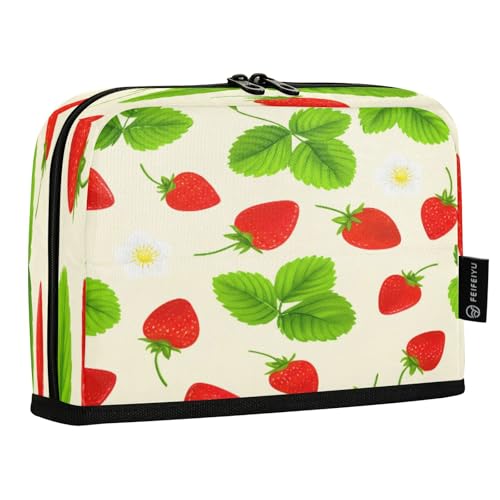 JUMBEAR Federmäppchen mit Erdbeermotiv, großes Fassungsvermögen, Schreibwaren, Schreibtisch-Organizer, Kosmetiktasche mit Reißverschluss, für Schule, Büro, Reisen JUMBEAR Federmäppchen mit Erdbeermotiv, großes Fassungsvermögen, Schreibwaren, Schreibtisch-Organizer, Kosmetiktasche mit Reißverschluss, für Schule, Büro, Reisen von JUMBEAR