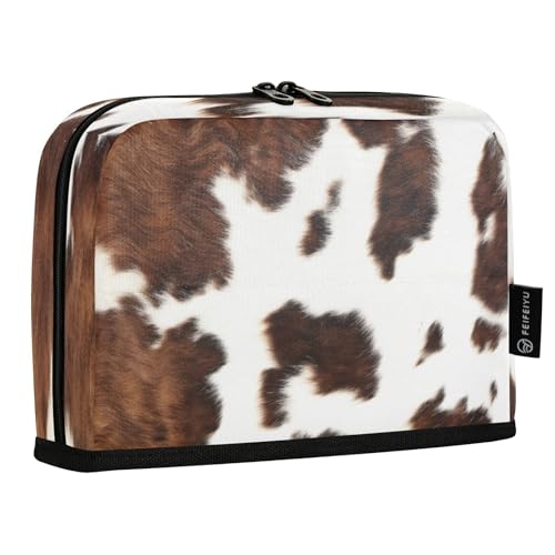 JUMBEAR Federmäppchen mit Kuhmotiv, großes Fassungsvermögen, Stifteetui, Schreibwaren, Schreibtisch-Organizer, Kosmetiktasche mit Reißverschluss, für Schule, Büro, Reisen von JUMBEAR