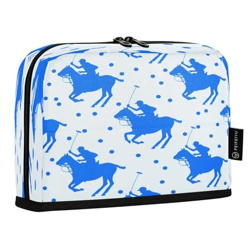 JUMBEAR Federmäppchen mit Reitpferden und Rugbyspielen, großes Fassungsvermögen, Stifteetui, Schreibwaren, Schreibtisch-Organizer, Kosmetiktasche mit Reißverschluss für Schule, Büro, Reisen von JUMBEAR