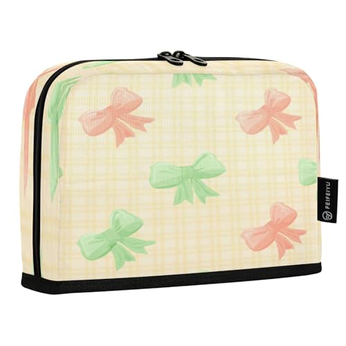 JUMBEAR Federmäppchen mit Schleife, großes Fassungsvermögen, Stifteetui, Schreibwaren, Schreibtisch-Organizer, Kosmetiktasche mit Reißverschluss, für Schule, Büro, Reisen von JUMBEAR