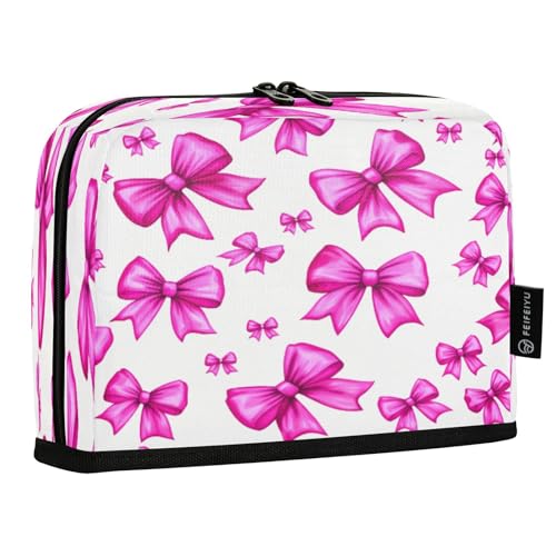 JUMBEAR Federmäppchen mit Schleife, großes Fassungsvermögen, Stifteetui, Tasche, Schreibwaren, Schreibtisch-Organizer, Kosmetiktasche mit Reißverschluss, für Schule, Büro, Reisen von JUMBEAR