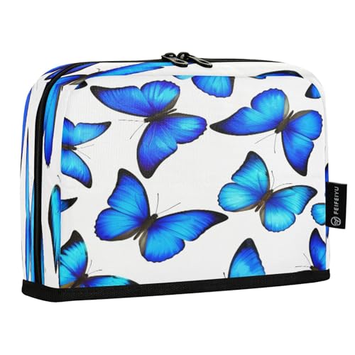 JUMBEAR Federmäppchen mit Schmetterlingsmotiv, großes Fassungsvermögen, Schreibwaren, Schreibtisch-Organizer, Kosmetiktasche mit Reißverschluss, für Schule, Büro, Reisen von JUMBEAR