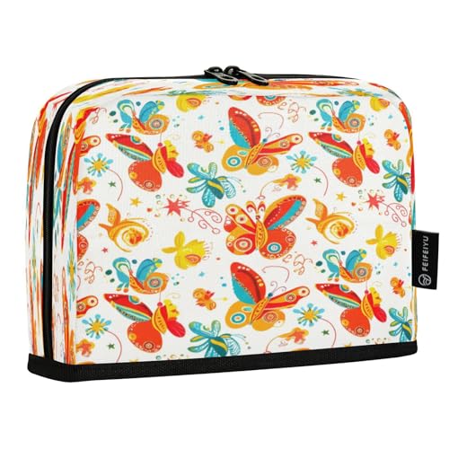 JUMBEAR Federmäppchen mit Schmetterlingsmotiv, großes Fassungsvermögen, Schreibwaren, Schreibtisch-Organizer, Kosmetiktasche mit Reißverschluss, für Schule, Büro, Reisen von JUMBEAR