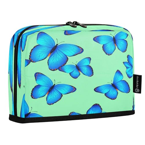 JUMBEAR Federmäppchen mit Schmetterlingsmotiv, großes Fassungsvermögen, Schreibwaren, Schreibtisch-Organizer, Kosmetiktasche mit Reißverschluss, für Schule, Büro, Reisen von JUMBEAR
