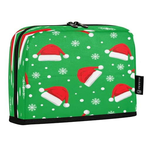 JUMBEAR Federmäppchen mit Weihnachtsmütze, großes Fassungsvermögen, Schreibwaren, Schreibtisch-Organizer, Kosmetiktasche mit Reißverschluss, für Schule, Büro, Reisen von JUMBEAR
