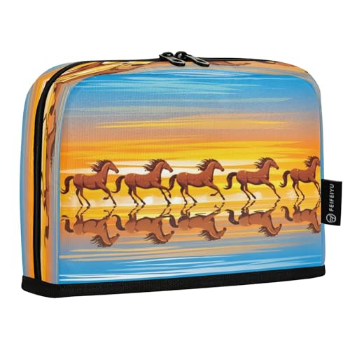 JUMBEAR Federmäppchen mit braunem Pferd, großes Fassungsvermögen, Stifteetui, Tasche, Halter, Schreibwaren, Schreibtisch-Organizer, Kosmetiktasche mit Reißverschluss, für Schule, Büro, Reisen JUMBEAR Federmäppchen mit braunem Pferd, großes Fassungsvermögen, Stifteetui, Tasche, Halter, Schreibwaren, Schreibtisch-Organizer, Kosmetiktasche mit Reißverschluss, für Schule, Büro, Reisen von JUMBEAR