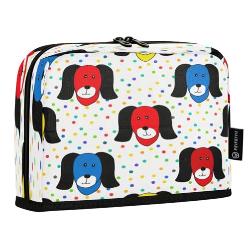 JUMBEAR Federmäppchen mit buntem Cartoon-Hund, großes Fassungsvermögen, Stifteetui, Tasche, Halter, Schreibwaren, Schreibtisch-Organizer, Kosmetiktasche mit Reißverschluss für Schule, Büro, Reisen JUMBEAR Federmäppchen mit buntem Cartoon-Hund, großes Fassungsvermögen, Stifteetui, Tasche, Halter, Schreibwaren, Schreibtisch-Organizer, Kosmetiktasche mit Reißverschluss für Schule, Büro, Reisen von JUMBEAR