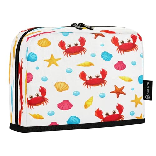 JUMBEAR Federmäppchen mit buntem Cartoon-Krabben-Design, großes Fassungsvermögen, Stifteetui, Schreibwaren, Schreibtisch-Organizer, Kosmetiktasche mit Reißverschluss, für Schule, Büro, Reisen von JUMBEAR