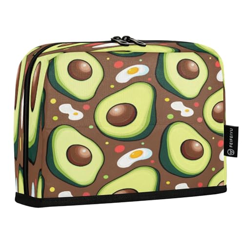 JUMBEAR Federmäppchen mit großem Fassungsvermögen, grüne Avocado-Federmäppchen, Beutel, Schreibwaren, Schreibtisch-Organizer, Kosmetiktasche mit Reißverschluss, für Schule, Büro, Reisen von JUMBEAR