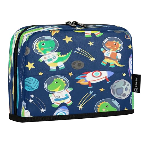 JUMBEAR Federmäppchen mit niedlichem Cartoon-Dinosaurier-Motiv, großes Fassungsvermögen, Stifteetui, Schreibwaren, Schreibtisch-Organizer, Kosmetiktasche mit Reißverschluss für Schule, Büro, Reisen von JUMBEAR