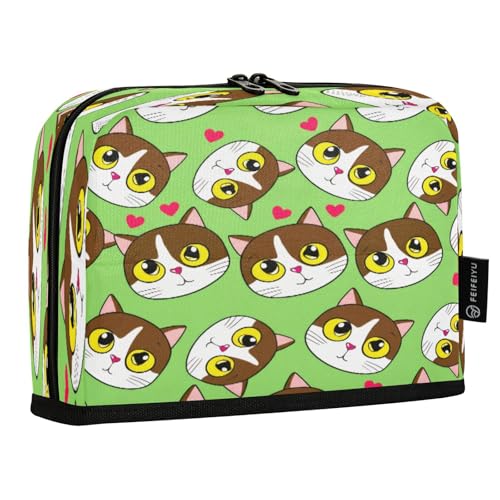 JUMBEAR Federmäppchen mit niedlichem Cartoon-Motiv, Motiv: braune und weiße Katze, großes Fassungsvermögen, Stifteetui, Schreibwaren, Schreibtisch-Organizer, Kosmetiktasche mit Reißverschluss, für JUMBEAR Federmäppchen mit niedlichem Cartoon-Motiv, Motiv: braune und weiße Katze, großes Fassungsvermögen, Stifteetui, Schreibwaren, Schreibtisch-Organizer, Kosmetiktasche mit Reißverschluss, für von JUMBEAR