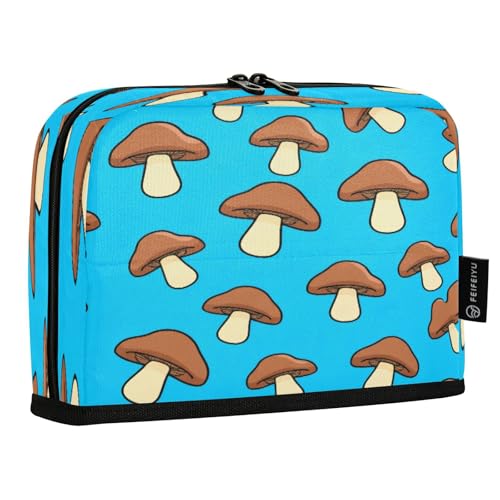 JUMBEAR Federmäppchen mit niedlichem Pilz, großes Fassungsvermögen, Stifteetui, Tasche, Halter, Schreibwaren, Schreibtisch-Organizer, Kosmetiktasche mit Reißverschluss für Schule, Büro, Reisen von JUMBEAR