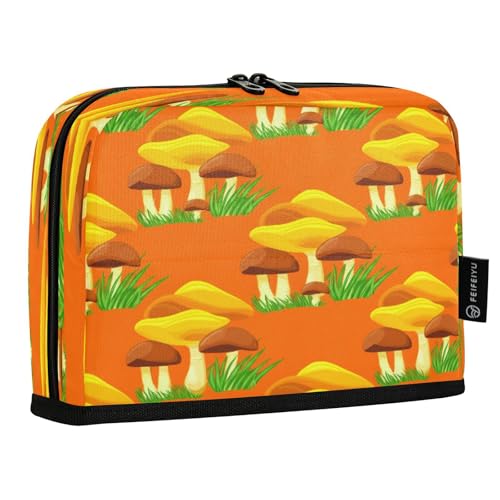 JUMBEAR Federmäppchen mit niedlichem Pilz, großes Fassungsvermögen, Stifteetui, Tasche, Halter, Schreibwaren, Schreibtisch-Organizer, Kosmetiktasche mit Reißverschluss für Schule, Büro, Reisen von JUMBEAR