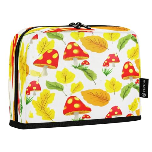 JUMBEAR Federmäppchen mit niedlichem Pilz, großes Fassungsvermögen, Stifteetui, Tasche, Halter, Schreibwaren, Schreibtisch-Organizer, Kosmetiktasche mit Reißverschluss für Schule, Büro, Reisen von JUMBEAR