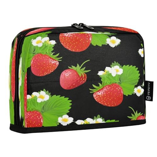 JUMBEAR Federmäppchen mit niedlichem kleinen Blumen und Erdbeeren, großes Fassungsvermögen, Stifteetui, Tasche, Halter, Schreibwaren, Schreibtisch-Organizer, Kosmetiktasche mit Reißverschluss, für JUMBEAR Federmäppchen mit niedlichem kleinen Blumen und Erdbeeren, großes Fassungsvermögen, Stifteetui, Tasche, Halter, Schreibwaren, Schreibtisch-Organizer, Kosmetiktasche mit Reißverschluss, für von JUMBEAR